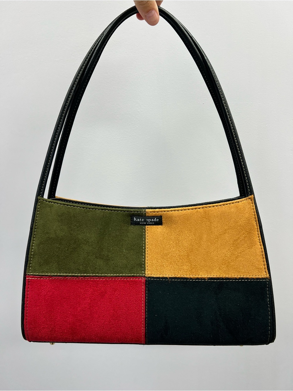 kate spade Colorblock Shoulder Bag in Olive, Mustard, Red & Black